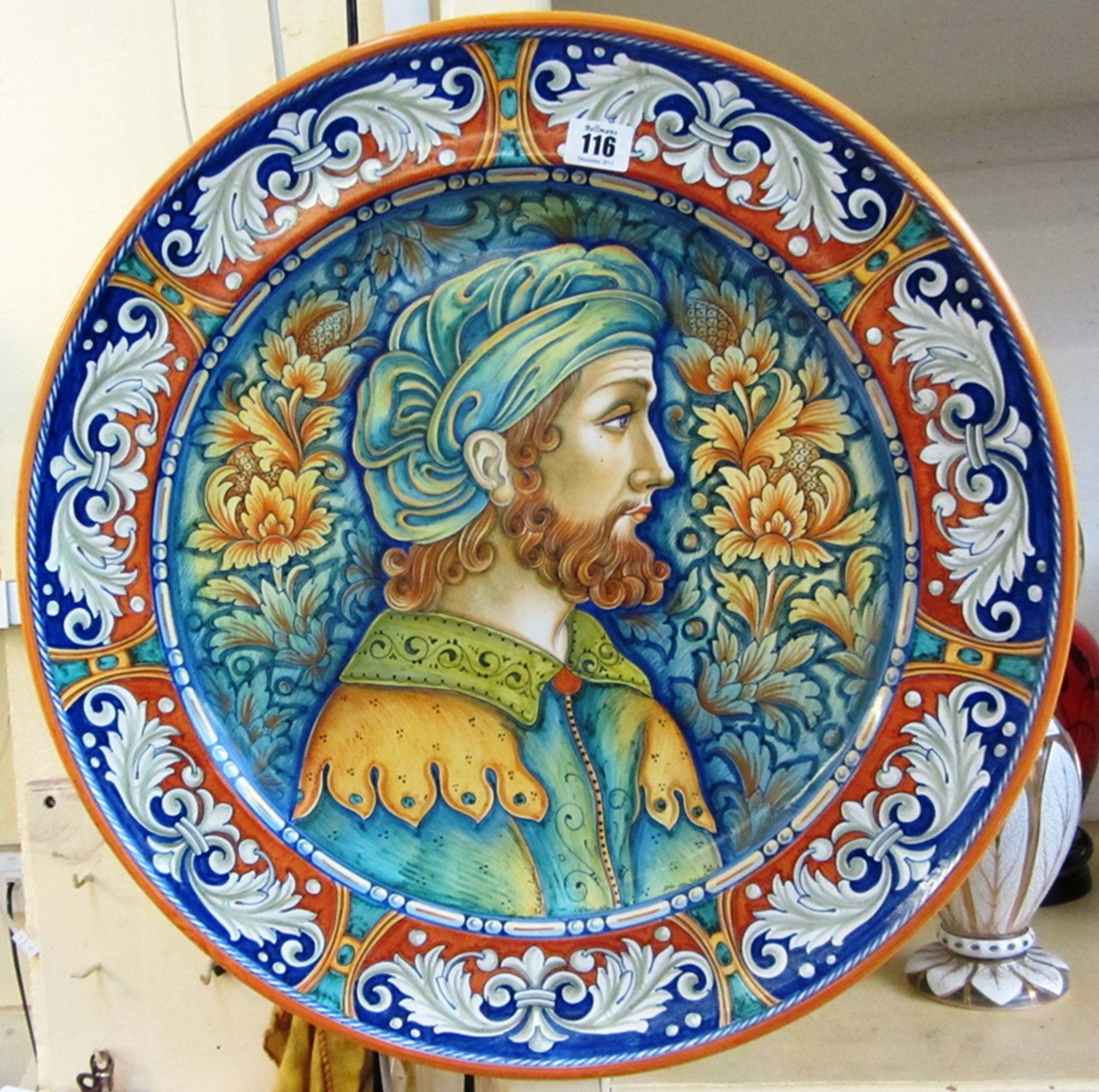 Appraisal: A large Deruta Maiolica charger th century painted with a