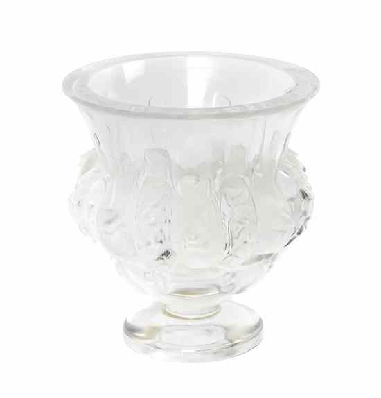 Appraisal: A Lalique Molded and Frosted Vase Dampierre of urn form