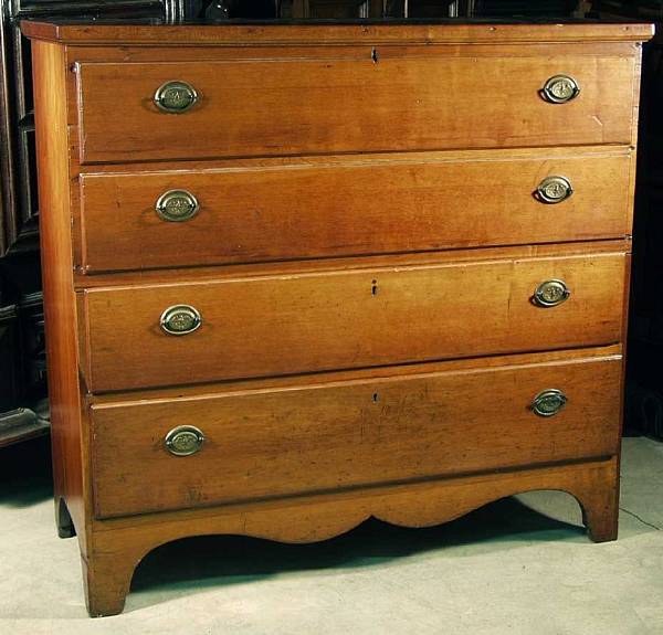 Appraisal: A Federal cherry blanket chest first quarter th century height