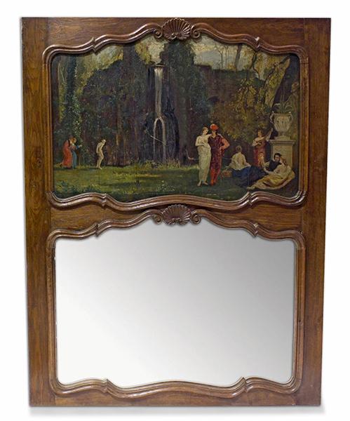 Appraisal: A FRENCH OAK FRAMED WALL MIRROR