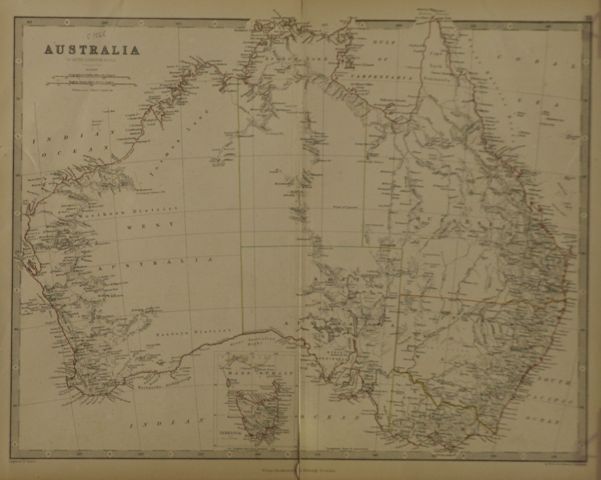 Appraisal: JOHNSTON W A K Australia Double page engraved map coloured