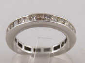 Appraisal: A white metal tests silver diamond eternity ring size O