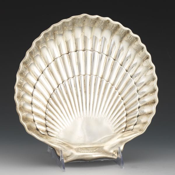 Appraisal: GORHAM STERLING SHELL DISH x x Sterling shell dish with