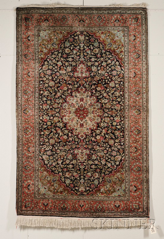 Appraisal: Indian Silk Rug late th century ft in x ft