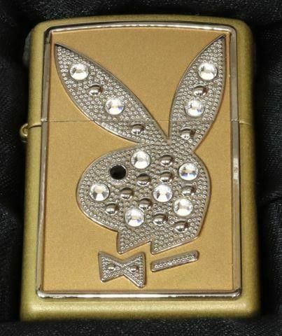 Appraisal: Limited-edition Zippo Playboy lighter matte gold-tone case bunny head embellished