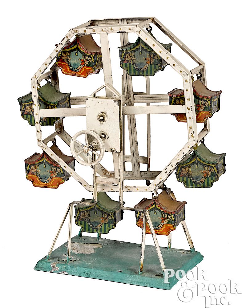 Appraisal: Bing painted tin Ferris wheel steam toy accessory Bing painted