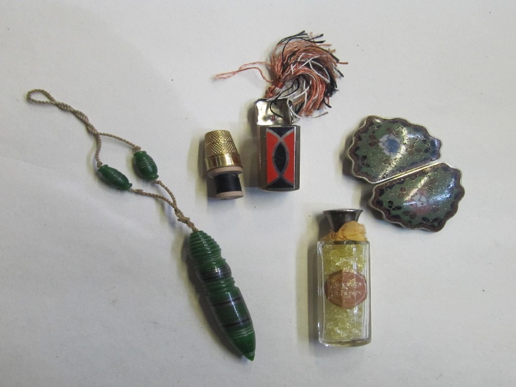 Appraisal: Lot comprising cloisonne buckle scent bottles etc