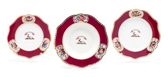 Appraisal: Three Chamberlains Worcester Porcelain Pieces Diameter of largest inches Three