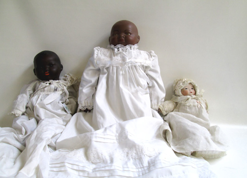 Appraisal: THREE BISQUE HEAD BABY DOLLS Bye-Lo dolls by Grace Putnum