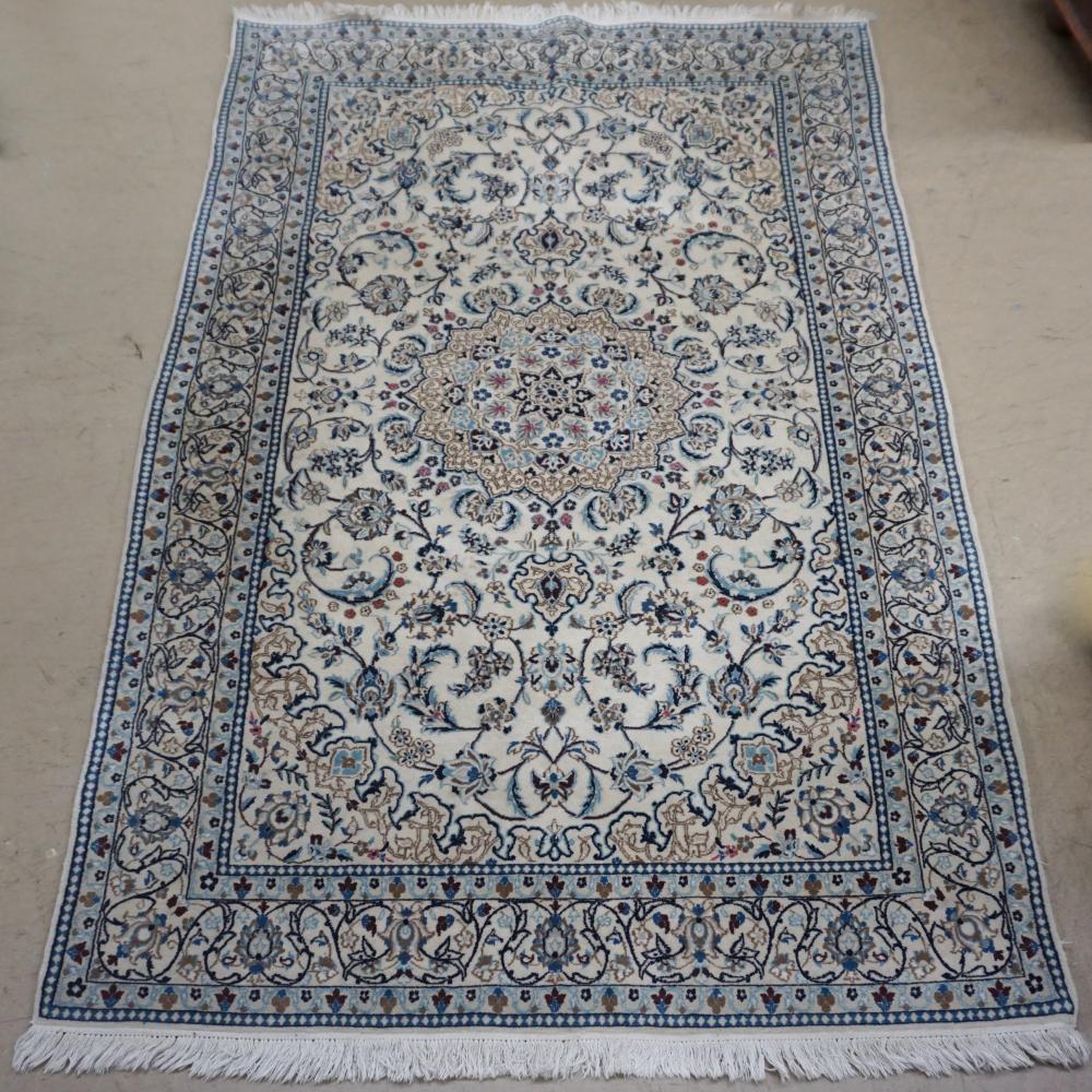 Appraisal: NAIN PARTIAL SILK RUG FT IN X FT INNain Partial