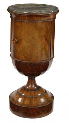 Appraisal: A th century continental mahogany pedestal cupboard of urn shape