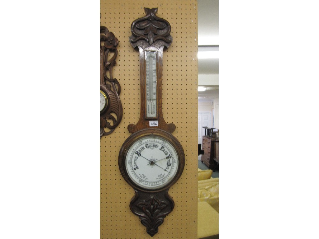 Appraisal: Victorian oak banjo wall barometer