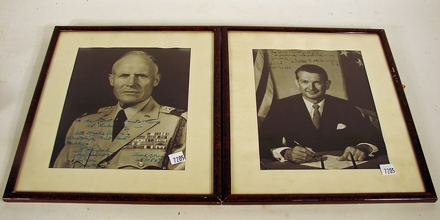 Appraisal: Lot consists of two framed photographs dedicated to a member