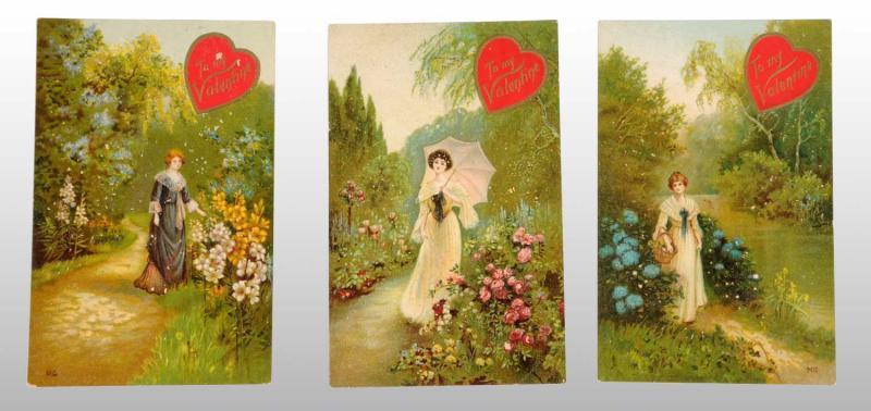 Appraisal: Lot of Valentine Postcards Description Includes German Valentine cards featuring