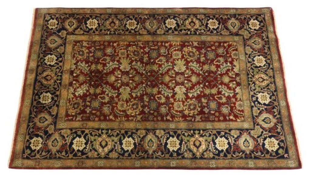 Appraisal: Hand-tied Tabriz rug India approx ' l ' w Please