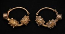 Appraisal: Byzantium Earrings C th th Century Possibly silver with a