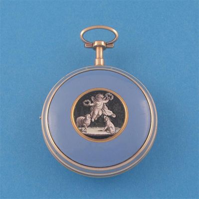 Appraisal: A French gold and enamel verge watch the signed gilt