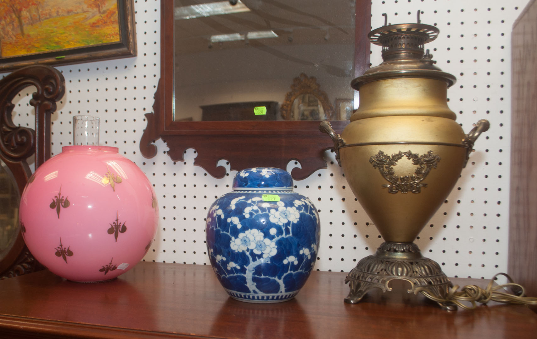 Appraisal: Gone with the Wind lamp and oriental jar