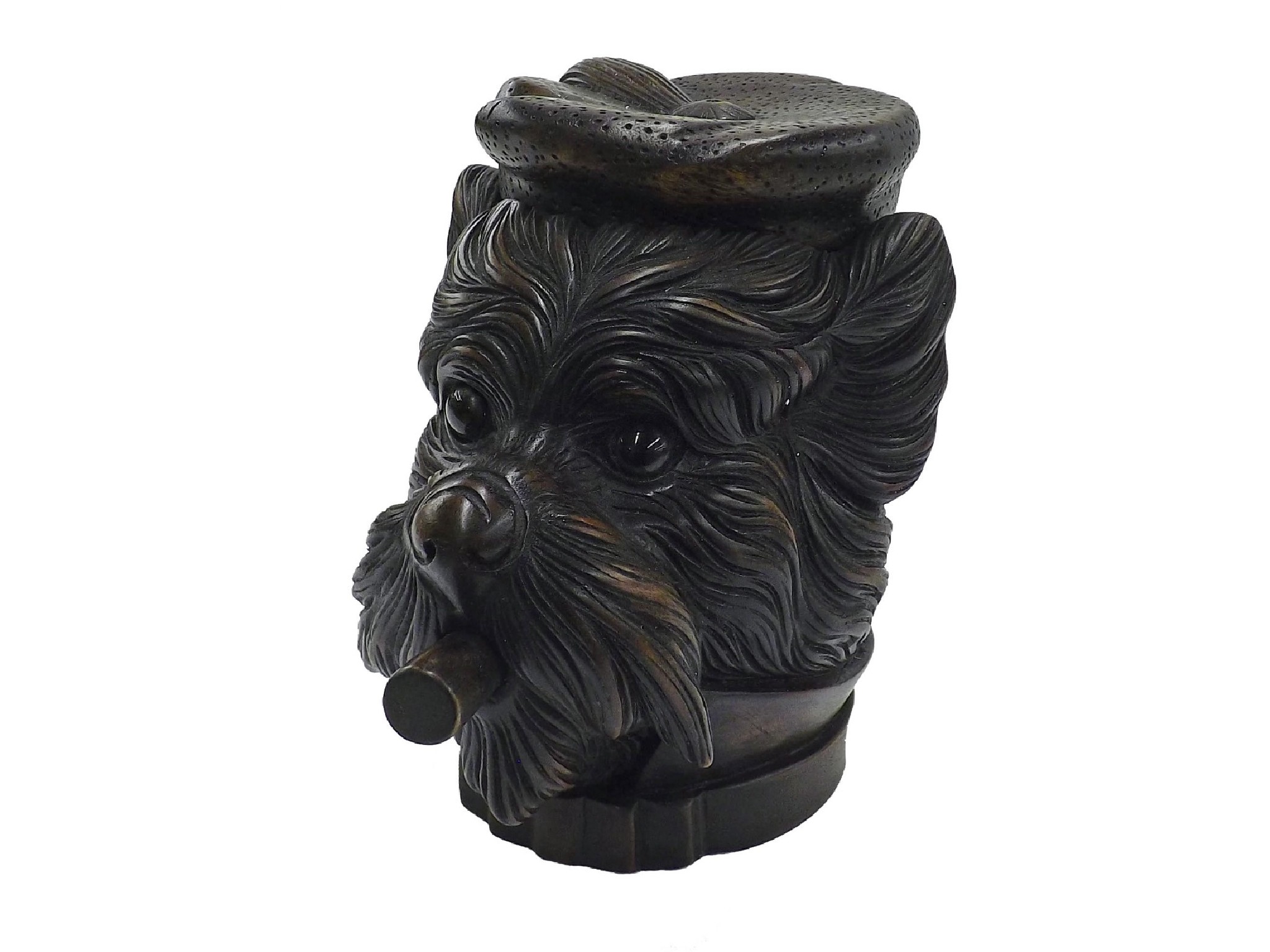 Appraisal: Black Forest style carved tobacco jar in the form of