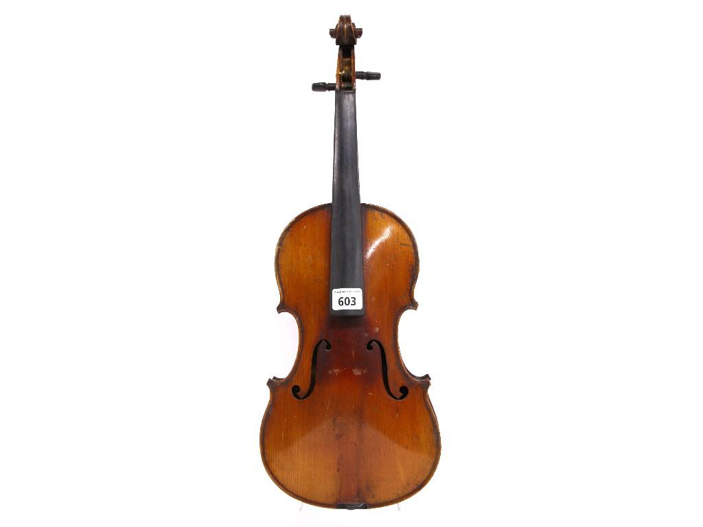 Appraisal: Three-quarter size French Dulcis et Fortis violin cm