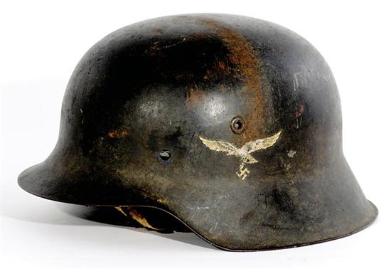 Appraisal: German WWII M Luftwaffe combat helmet NS stamped on interior