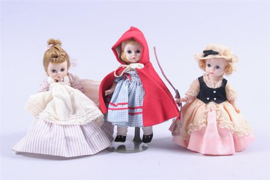 Appraisal: THREE MADAME ALEXANDER BENT-KNEE STORY BOOK DOLLS Including Read Riding