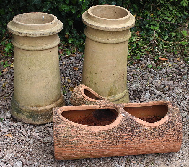 Appraisal: TWO VICTORIAN CHIMNEY POTS each cm in height and a