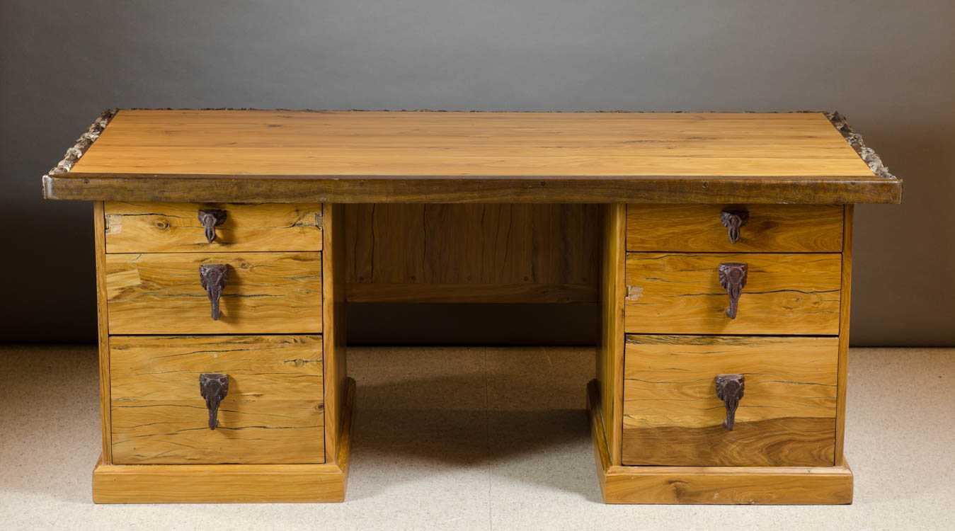 Appraisal: CUSTOM FLAT-TOP JARRAH WOOD DESK Africa th century contemporary the