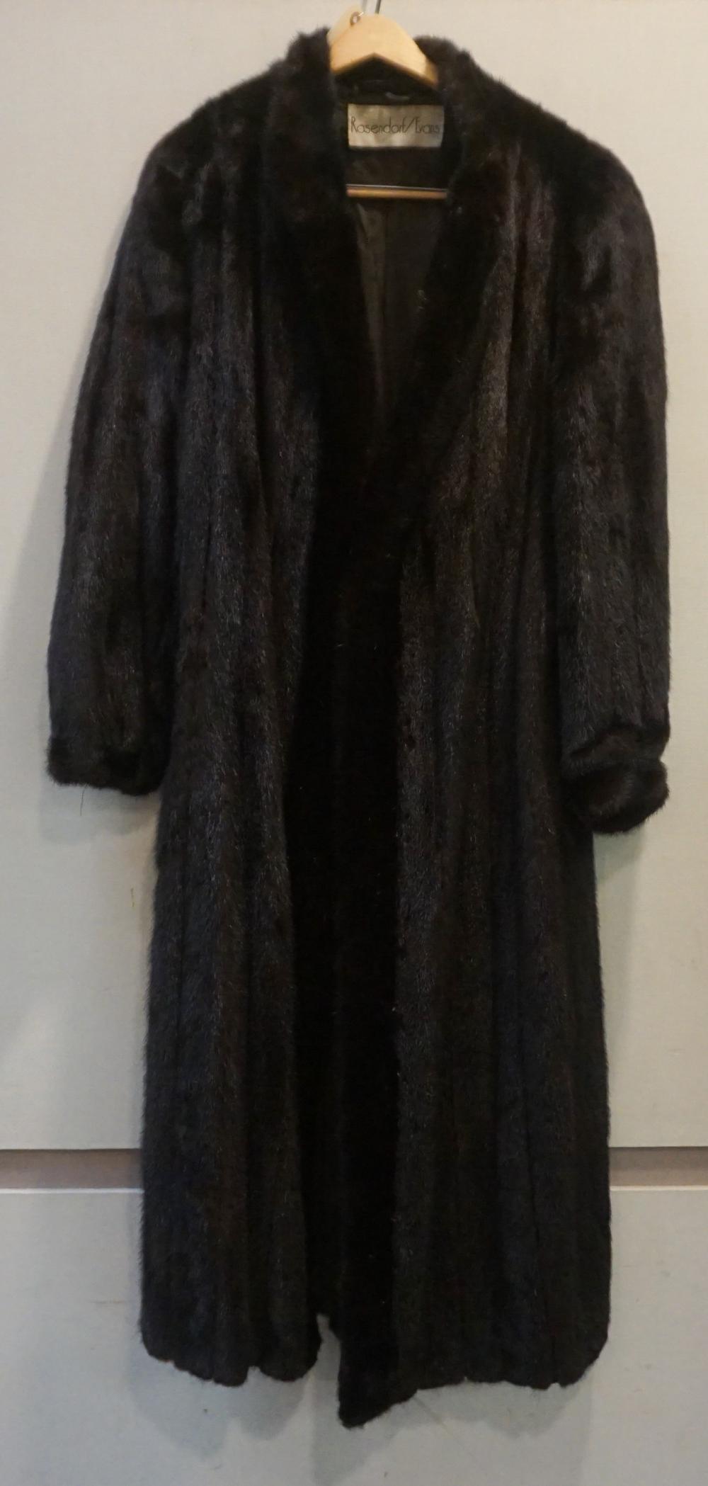 Appraisal: Full-Length Black Ranch Mink Coat Retailed by Rosendorf Evans size