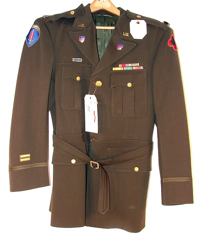 Appraisal: US WWII four pocket belted uniform complete with collar devices