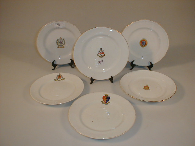 Appraisal: Six various crested plates including Grimsby Skegness and Grantham