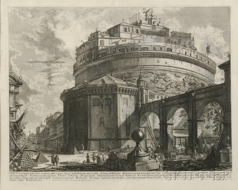 Appraisal: Giovanni Battista Piranesi Italian - Veduta del Mausoleo d'Elio Adraiano