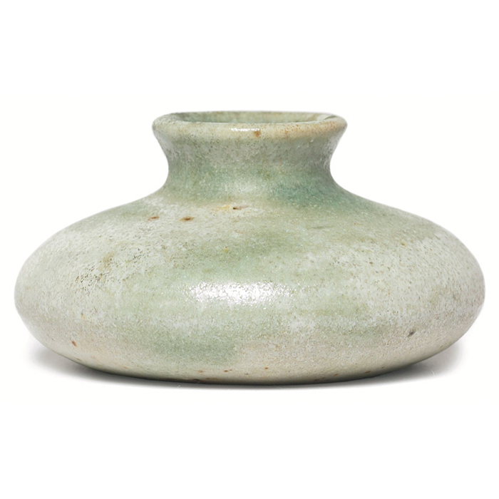 Appraisal: Bigot vase miniature squat form covered with a gray and