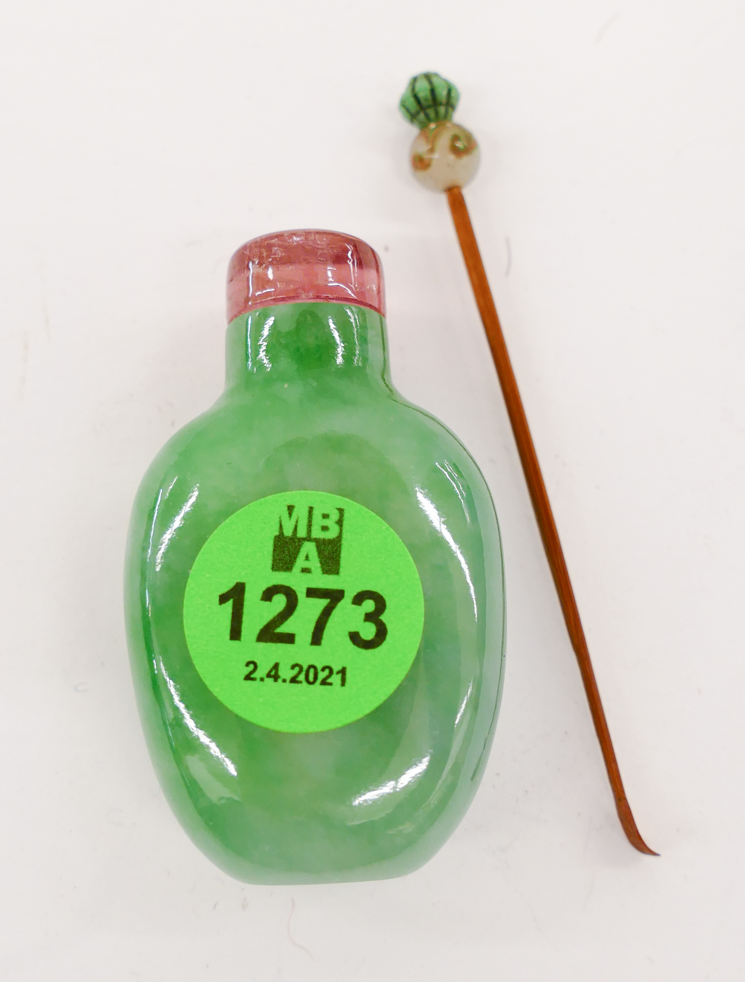 Appraisal: Chinese Carved Jade Snuff Bottle- ''