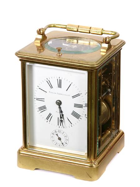 Appraisal: A gilt brass carriage clock retailed by Bigelow Kennard amp