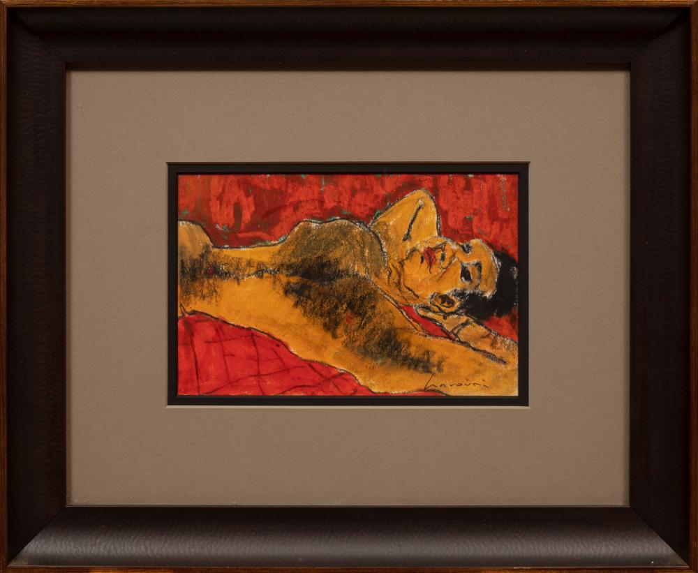 Appraisal: David Harouni Iranian New Orleans b Man Reclining with Hands