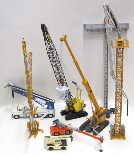 Appraisal: SEVEN DIECAST SCALE MODELS CRANES including P H track crane