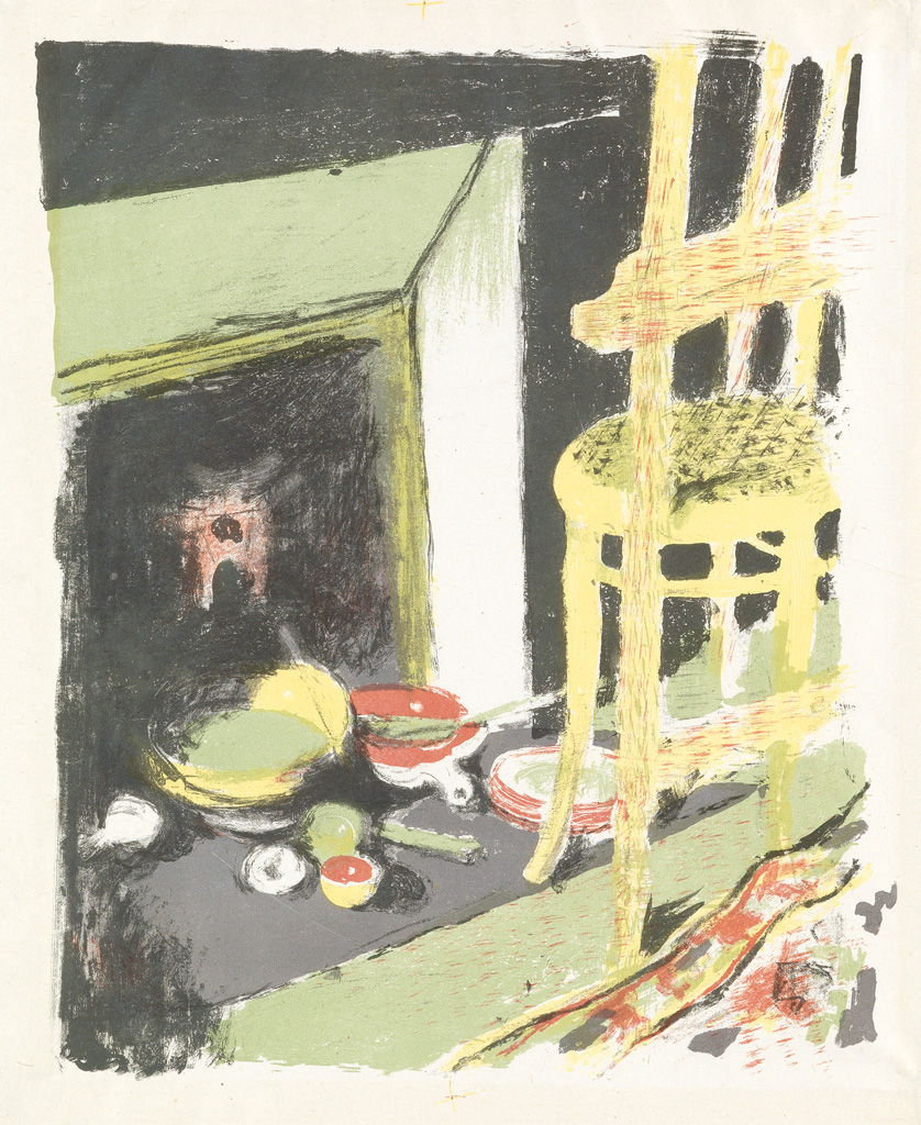 Appraisal: DOUARD VUILLARD L'Atre Color lithograph on Chine volant x mm