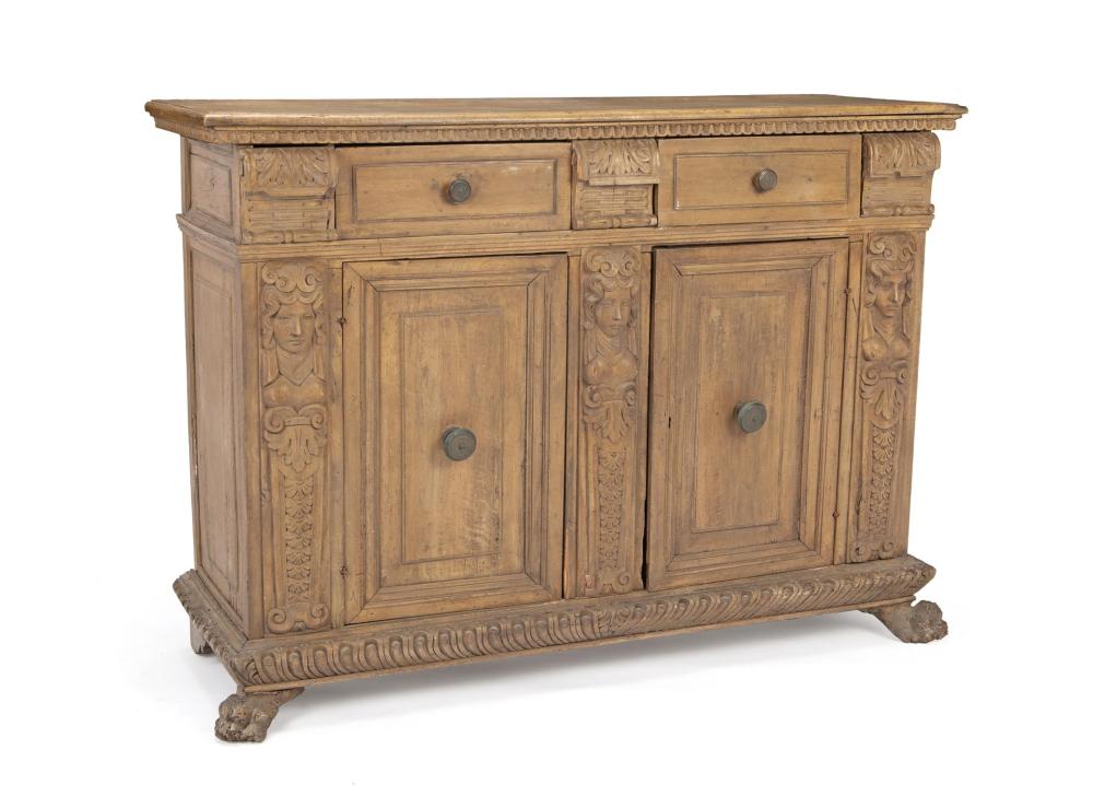 Appraisal: An Italian sideboard th Century Walnut construction the rectangular top