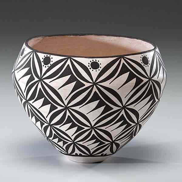 Appraisal: Sarah Garcia USA Acoma Bowl Earthenware ht dia in Daniel