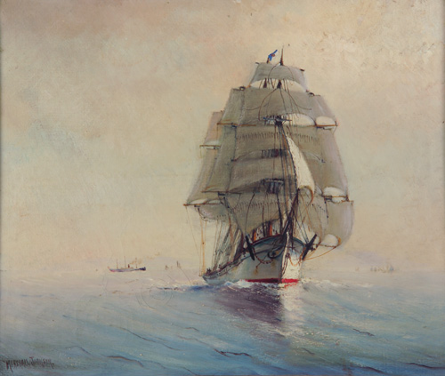 Appraisal: Marshall Johnson Jr American - Ship under Full Sail Oil