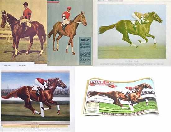 Appraisal: COLLECTION OF PHAR LAP IMAGES including retirement gift from Intrac