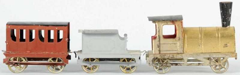 Appraisal: Early Nickel-Toy-Size Passenger Train Set French Circa Includes early steam