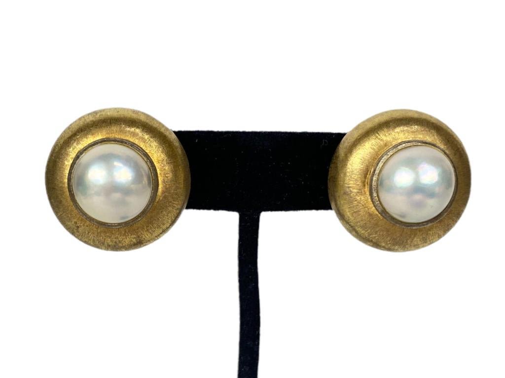 Appraisal: Buccellati K Gold Mabe Pearl Clip EarringsTotal wt g