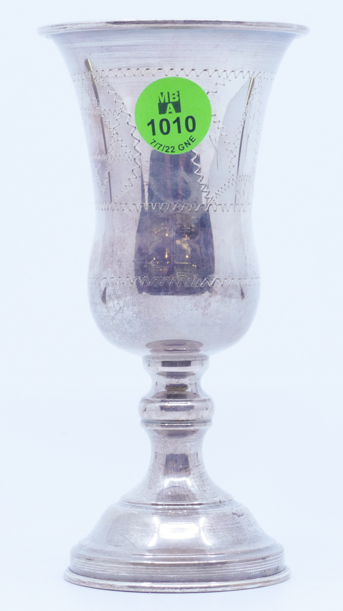 Appraisal: Old Judaica Silver Kiddush Cup '' - Gramsa