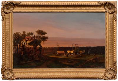 Appraisal: F Kulbachaen Southern painting pioneers camping in a Southern landscape