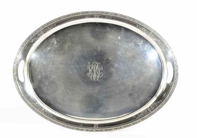 Appraisal: GORHAM STERLING SILVER SERVING TRAY in the ''Cinderella'' pattern c