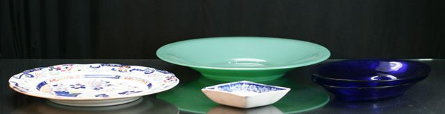 Appraisal: A large green Peking glass dish cm diameter together with