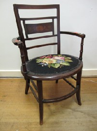 Appraisal: EDWARDIAN INLAID BEDROOM CHAIR