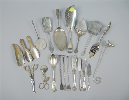 Appraisal: ASSEMBLAGE OF SILVER AND OTHER METAL SERVING ITEMS total items